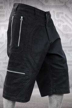 Three Quarter Pants, Future Noir, Post Apocalyptic Fashion, Fashion Alternative, Apocalyptic Fashion, Baggy Shorts, Kamikaze, Festival Clothing, Futuristic Fashion