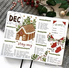 a holiday planner with christmas decorations and ornaments