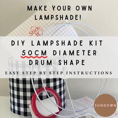 the diy lamp shade kit is shown with instructions to make it look like it has been