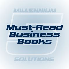 the book cover for must read business books, with an image of a blue and white background