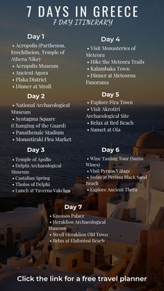 the 7 days in greece travel planner