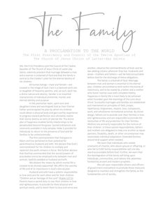 the front page of an article about family, with text in grey and white on it