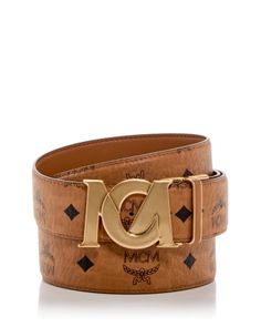 Mcm Men's M-Art Reversible Visetos Leather Belt Leather Belts Men, Engraved Logo, Mens Belts, Monogram Canvas, Leather Belt, Cognac, Pick Up, In Store, Buy Online