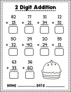 two digit addition worksheet for students to practice numbers and subtractions