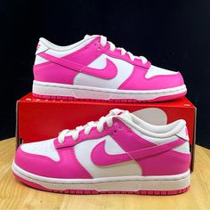 Nike Dunk Low Laser Fuchsia Pre School Sizes Fb9108-102 Nike Dunk Pink Size 11.5c And Size 1.5y Available >Brand New Never Worn And In Amazing Condition, Comes With Box! (Missing Lid) No Rips/Tears/Stains Anywhere On The Shoes. If You Have Any Questions Please Message Me And I’ll Get Back To You As Quickly As Possible. All Items Are Packaged With Care And Shipped Within 1 Business Day. >If You Like This Pair Of Shoes You May Like Some Of My Other Pairs As Well, I Have Over 1,000 Pairs To Choose Hot Pink Nike Shoes, Pink Panda Dunks, Pink And White Dunks, Drippy Shoes, Pink Nike Dunks, Panda Nike, Pink Dunks, Shoes Wishlist, Fire Shoes