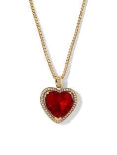 Vanessa Mooney - The Ruby Heart Necklace - Necklaces - Ruby / ... Valentine's Day Heart Jewelry With 17 Jewels, Heart Pendant Jewelry With Lobster Clasp For Party, Party Heart Pendant Jewelry With Lobster Clasp, Heart-shaped 17 Jewels Jewelry For Valentine's Day, Gold Plated Heart Cut Jewelry For Valentine's Day, Heart-shaped Jewelry With 17 Jewels For Valentine's Day, Formal Heart Cut Ruby Necklace, Valentine's Day Crystal Jewelry With Adjustable Chain, Red Heart Cut Cubic Zirconia Necklace