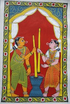 Chitrakathi Paintings, Indian Traditional Paintings, Contemporary Folk Art