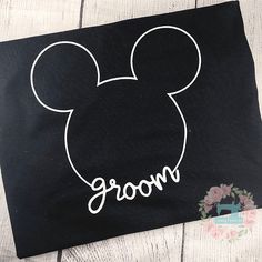 Grooms matching mouse shirt Disney Bride, 3 For 2, White Shirts, Just Married, Transfer Vinyl, Heat Transfer Vinyl, Bride Groom, The Park, Heat Transfer