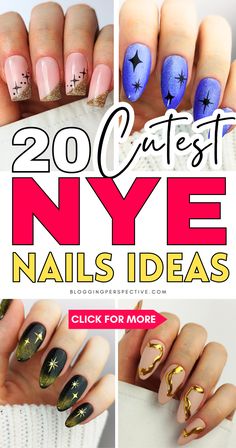 You won’t believe how stunning these New Year's Nails are! From shimmering glitter nails to eye-catching gem nails, these New Year's Eve nails are totally jaw-dropping. If you’re looking for New Year’s nails 2024 inspiration, these NYE nail art ideas and New Years nail designs are a must-see. Check out the blog for more NYE nails that will wow everyone! Nye Nail Art, New Year's Eve Nails, Glitter French Nails, Silver Glitter Nails