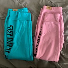 Pack Of 2 Pink Vs Sweatpants! - Both Sized M - Both Still Have All Tags Attached - Both Are Listed Individually For Sale On My Profile! - Buy Both And Save 10 Dollars! I Ship As Fast As Possible! *If Ordered During Saturday Or Sunday, Keep In Mind It Will Be Shipped On Monday Due To The Post Office Being Closed! Love Pink Outfits Victoria Secret, Pink Victoria Secret Sweatpants, Thrift Manifest, Vs Pink Sweatpants, Victoria Secret Sweatpants, Vs Leggings, Vs Pink Leggings, Flare Legging, 10 Dollars