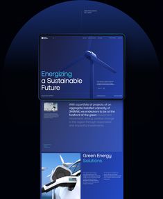 an image of a website design for a wind turbine company that is currently under construction