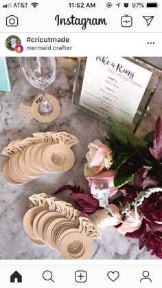 the instagram page on instagram is displayed with flowers, plates and wine glasses