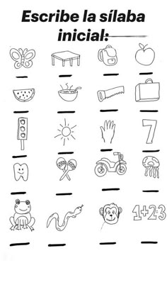 an image of spanish alphabets with numbers and symbols on them, including the letter s