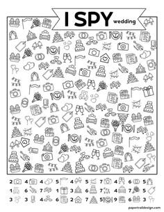 the i spy wedding activity sheet