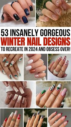 Summer Winter Nails, Winter Themed Nail Art, Cute Nail Designs For Winter Short, Shirt Winter Nails, Current Nail Designs, Winter Themed Acrylic Nails, Classy Nails For Winter, Cute Nail Ideas For Winter Simple, Short Nails Design Winter