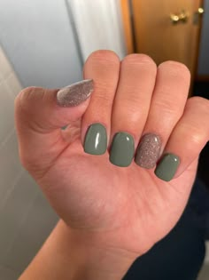 Green Dip Nails, Revel Dip Nails, Doing My Own Nails, Dip Colors, Green Dip, Nail Therapy, Revel Nail, Glittery Nails, January Nails