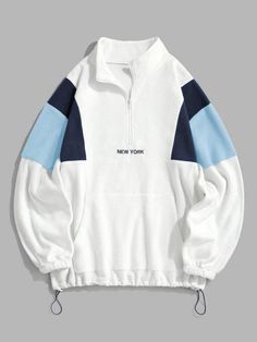 Hoodies Pullover, Hoodie Allen, Letter Decoration, Coat Outfit, Turtleneck Sweatshirt, Hoodie For Men, Winter Outfits Men, Half Zip Sweatshirt, Letter Embroidery