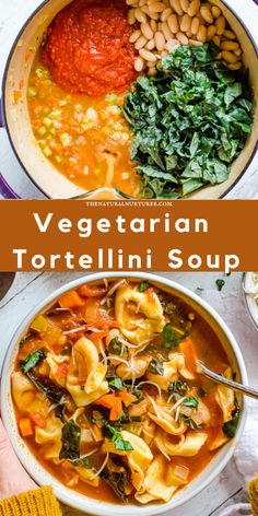 Tortellini Recipes Vegetarian, Tortellini Soup Vegetarian, Vegetarian Tortellini Soup, Vegetarian Tortellini, Soup Vegetarian, Comforting Dinner, Tortellini Recipes, Vegetarian Soup Recipes, Vegetarian Crockpot