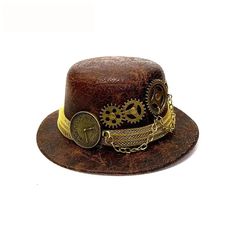 Gears Victorian Steampunk Mini Top Hat Headband  -  GeraldBlack.com Leather Headband, Victorian Hats, Steampunk Hat, Hat Headband, Steampunk Victorian, Style Steampunk, Hat Stores, Leather Headbands, Mini Top Hat