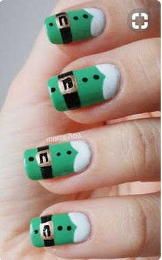 Elf Nails, Nail Themes, Christmas Nail Designs Holiday, Xmas Nail Art, Green Nail Art, Nagellack Trends, Green Santa