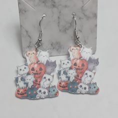 Cute And Unique. Calling All Cat Lovers Cat Pumpkin, Pumpkin Earrings, Cat Lovers, Jewelry Earrings, Women Jewelry, Women Shopping, Silver, Color