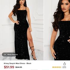 Medium New Unworn With Tags Black Sequin Gown, Sequin Gown, Fashion Nova Dress, Fashion Nova Dresses, Gown Dress, Long Black, Black Sequins, Wedding Styles, Gowns Dresses