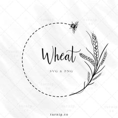 the logo for wheat svg and png is shown with a bee flying over it