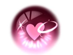 a pink heart with an arrow in the center