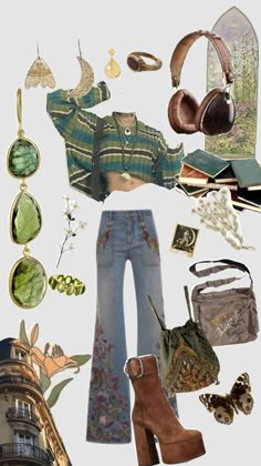 #fairy #outfit #outfits #outfitidea #outfitinspo #aestetic #cute #grunge #cottage Fairy Core Jeans, Cottage Y2k Outfits, Ophelia Outfit Aesthetic, Earth Clothes Aesthetic, Fairy Aesthetic Clothes Casual, Aesthetic Thrifted Outfits, Fairy Vintage Outfits, Fairycore Jeans Outfit, Woodland Core Outfits