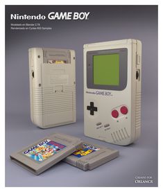 the nintendo game boy is shown next to an old fashioned video game console and book