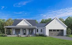 this is an artist's rendering of the farmhouse style home