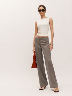 Who, me. Shop the Vida Low Rise Pant from Reformation, a low rise pant with a relaxed leg. Slacks Outfit, Internship Outfit, Cute Professional Outfits, Health Guru, Inspiration For Women, Low Rise Pants, Linen Pant, Casual Outfit Inspiration, Stylish Work Attire