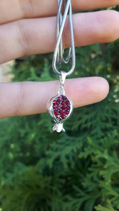 Pomegranate pendant Silver pomegranate Persephone Pendant Persephone amulet Armenian Pomegranate 925 Pomegranate Persephone, Armenian Pomegranate, Pomegranate Necklace, Dope Jewelry, Funky Jewelry, Silver Gifts, Pendant Silver, Jewelry Inspo, Dream Jewelry