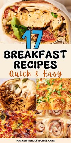 Looking for a good breakfast that’s quick, easy, and delicious? These 17 breakfast recipes are perfect for busy mornings, featuring crowd-pleasing breakfast burritos and hearty breakfast casseroles. Whether you're in need of a quick breakfast or a filling morning meal, these breakfast ideas have you covered. Check out this amazing breakfast ideas now!