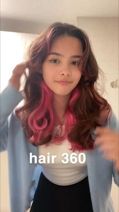 Curtain Bangs Highlights Black Hair, Peekaboo Hair Color Wavy, Curtain Bangs With Colored Front Pieces, Cute Ideas To Dye Your Hair, Streak Hair Dye Ideas, Dye Streaks In Hair, Peek A Boo Hair With Money Piece, Underdye Hair Color, Bright Color Hair Highlights