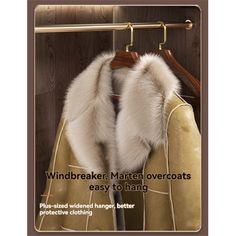 an advertisement for windbreakers with fur on it