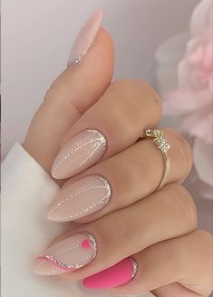 Subtle Nails, Uñas Acrilicas, Luxury Nails, Classy Nails, Short Acrylic Nails, Valentine's Day Nails, Valentines Nails, Long Acrylic Nails