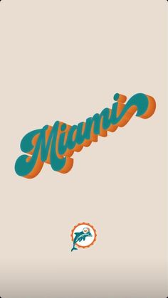 the miami dolphins logo is shown in this retro poster