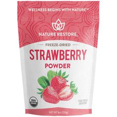 nature restore organic strawberry powder pouch