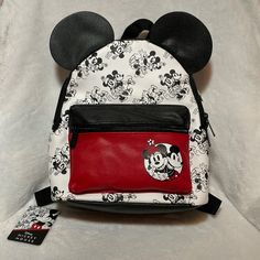 Mickey And Minnie Mouse Small Bag, Red, White And Black, Brand New Minnie Mouse Purse, Danielle Nicole Disney, Minnie Mouse Backpack, Plaid Backpack, Disney Brave, Disney Bags, Mickey And Minnie Mouse, Quilted Backpack, Disney Bag