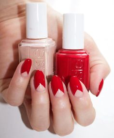 manicura Red Nail Art, Red Manicure, Red Acrylic Nails, Red Nail Polish, Red Nail Designs, Almond Nails Designs, Super Nails, Trendy Nail Design, Red Nail