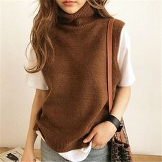 Pijamas Women, Sweater Sleeveless, The Cardigans, Neue Outfits, 가을 패션, Cashmere Wool, Knitting Women, Sleeveless Sweater, Cashmere Sweater