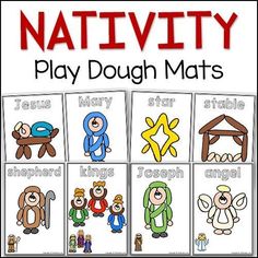 nativity play dough mats for kids