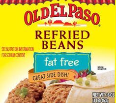 Lots of protein and fiber. Delish with a sprinkle of low fat cheddar cheese and a heap of salsa. Refried Black Beans, Fat Free, Black Beans, Pops Cereal Box, Cheddar Cheese, Cheddar