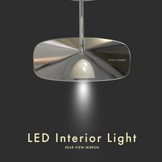 an image of a light that is in the middle of a mirror with text reading led interior light real view mirror