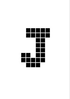 the letter c is made up of squares and rectangles in black on a white background