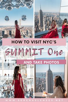 the new york city skyline with text overlaying how to visit nyc's summer one and take photos