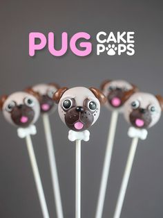 there are some cake pops with dogs on them