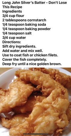 fried food on a white plate with instructions for how to cook it