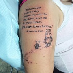 winnie the pooh quote tattoo on arm